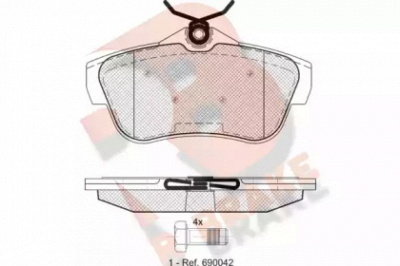 R BRAKE rb1823 -  Комплект тормозных колодок, дисковый тормоз
